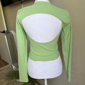 Lululemon Ribbed Open-Back Yoga Long Sleeve Shirt - Creamy Mint